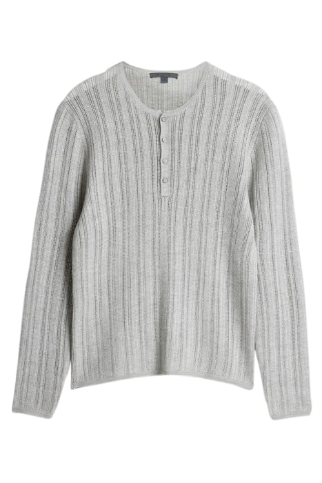 SALETE REGULAR FIT HENLEY LT GREY HTHR 2