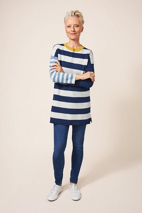 REVERSIBLE STRIPE TUNIC NAVY MULTI 1