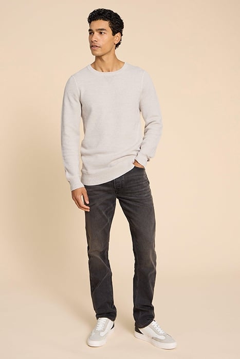 ATTADALE CREW NECK JUMPER LIGHT GREY 1