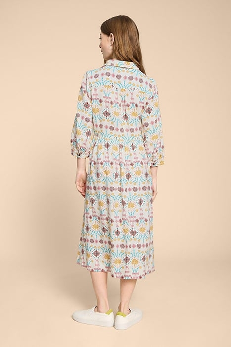 HAYDEN LINEN BLEND SHIRT DRESS NATURAL PRINT 2