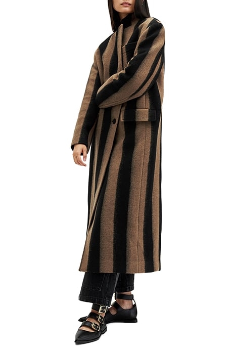 JAMES STRIPE COAT BROWN/BLACK 4