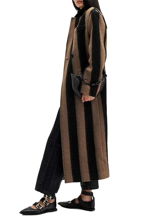 JAMES STRIPE COAT BROWN/BLACK 5