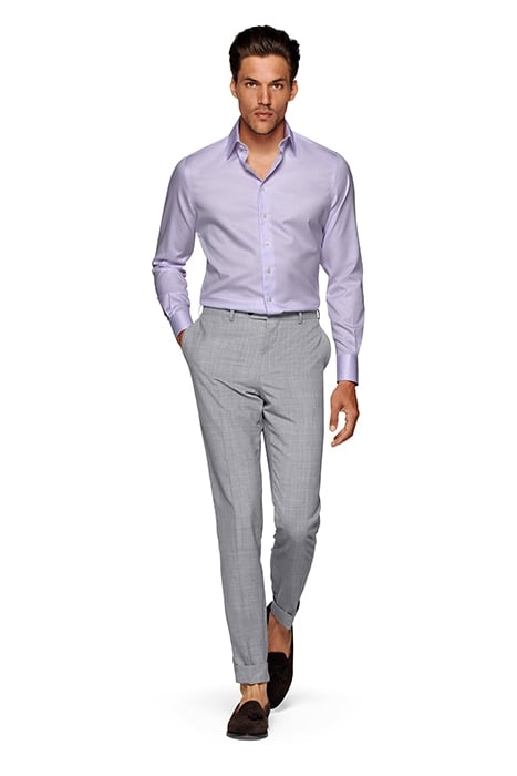 PURPLE STRIPED TWILL SLIM FIT SHIRT 3