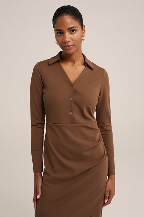 DRESS MID LENGTH DARK BROWN 4