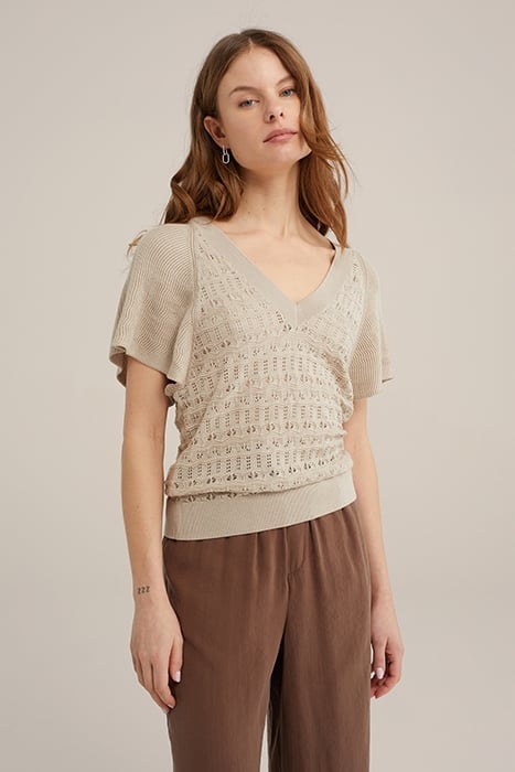 KNITTED PULLOVER BEIGE 1
