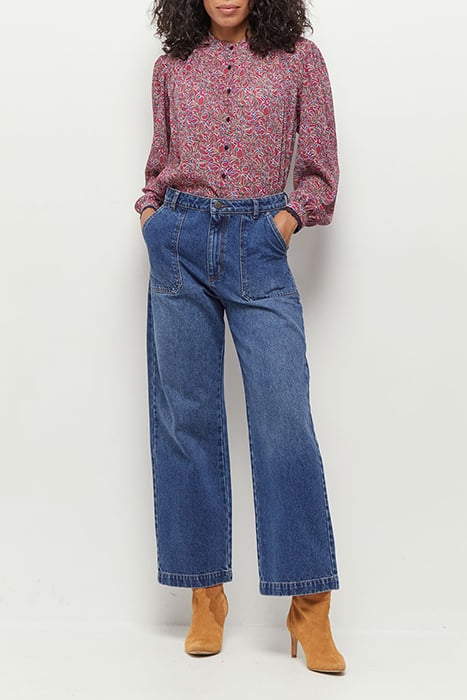 CALY - FUCHSIA SHIRT WITH ROMANTIC RECYCLED FOLIAGE PRINT 2