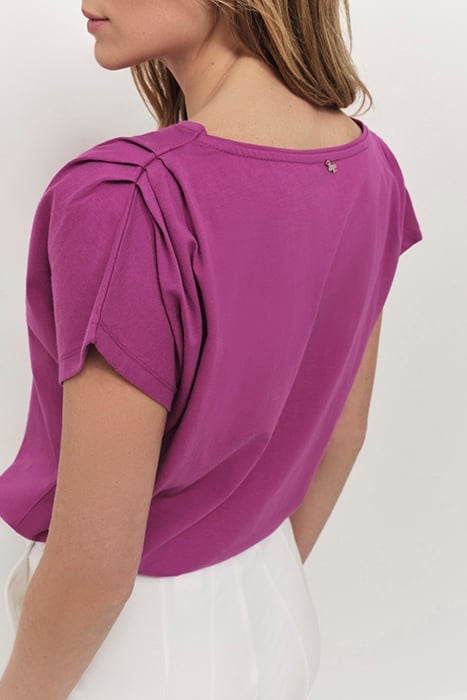 MAGNUS - ORGANIC COTTON PINK T-SHIRT WITH PALM TREE VISUALS 2