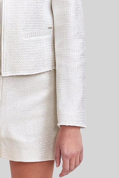 SILVER COATED COTTON KNIT TWEED-STYLE JACKET 6