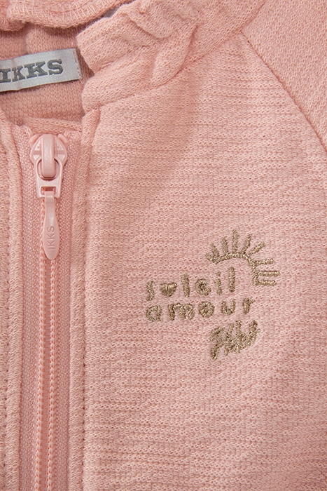 BABY GIRLS’ PINK GAUZE-STYLE SWEATSHIRT FABRIC CARDIGAN 4