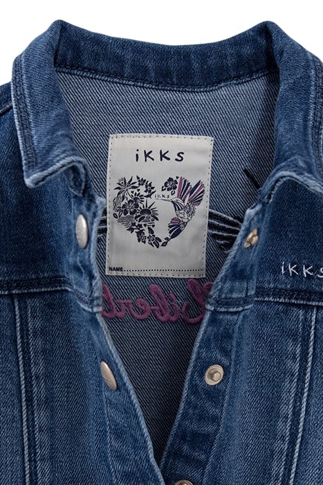BABY GIRLS’ BLUE DENIM JACKET WITH EMBROIDERED BACK 5
