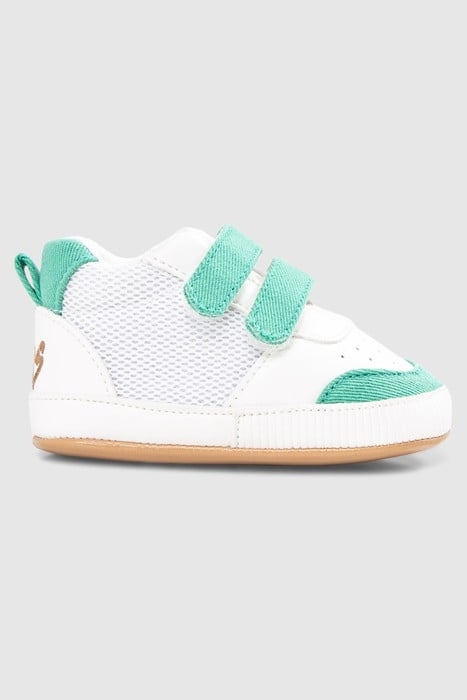 BABY BOYS’ GREEN AND WHITE TRAINERS WITH VELCRO 1
