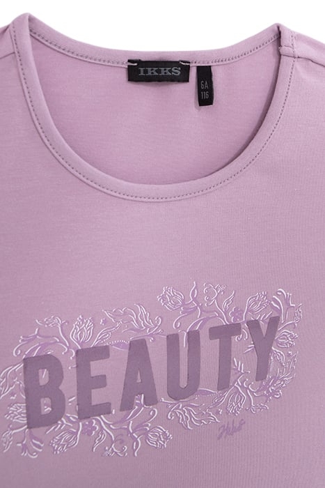 GIRLS' LAVENDER T-SHIRT WITH TULLE SLEEVES AND SLOGAN 3