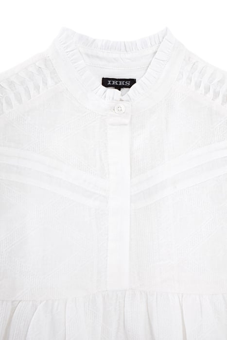 GIRLS’ WHITE DECORATIVE JACQUARD DRESS 3