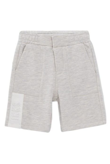 BOYS’ GREY SWEATSHIRT FABRIC BERMUDA SHORTS, EMBOSSED LOGO 1