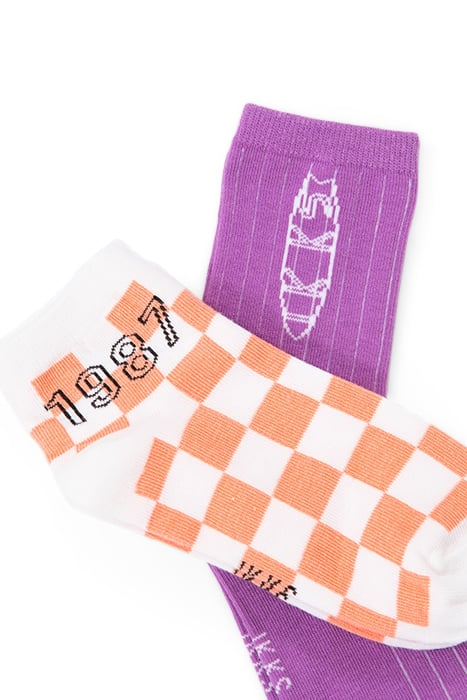 BOYS’ ORANGE CHECKERBOARD AND PURPLE SOCKS 4