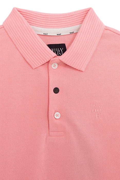 BOYS’ PEACH ORGANIC COTTON POLO SHIRT WITH RIBBING 3