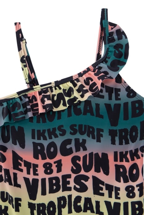 GIRLS’ BLACK SWIMSUIT WITH LETTER PRINT 3