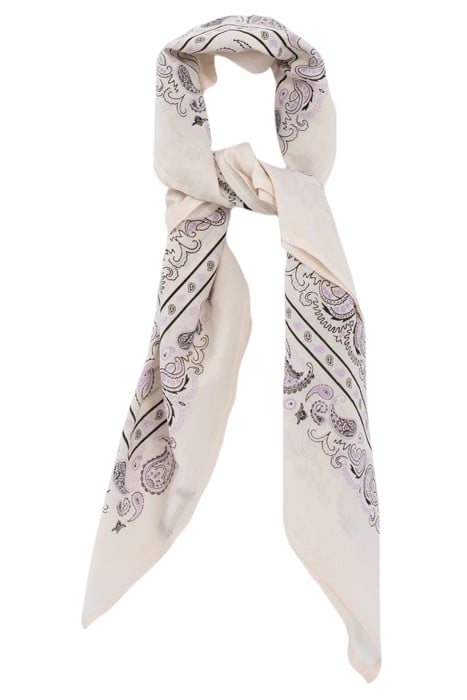 GIRLS’ ECRU SQUARE SCARF WITH PAISLEY PRINT 1