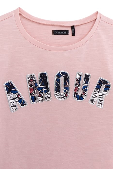 GIRLS’ PINK ORGANIC COTTON T-SHIRT WITH RUBBER WAX SLOGAN 3