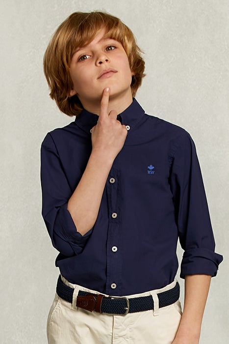 CUSTOM FIT POPLIN SHIRT COBALT BLUE 1