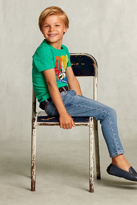 NORMAL FIT BASIC T-SHIRT IN PAPAYA GREEN 3