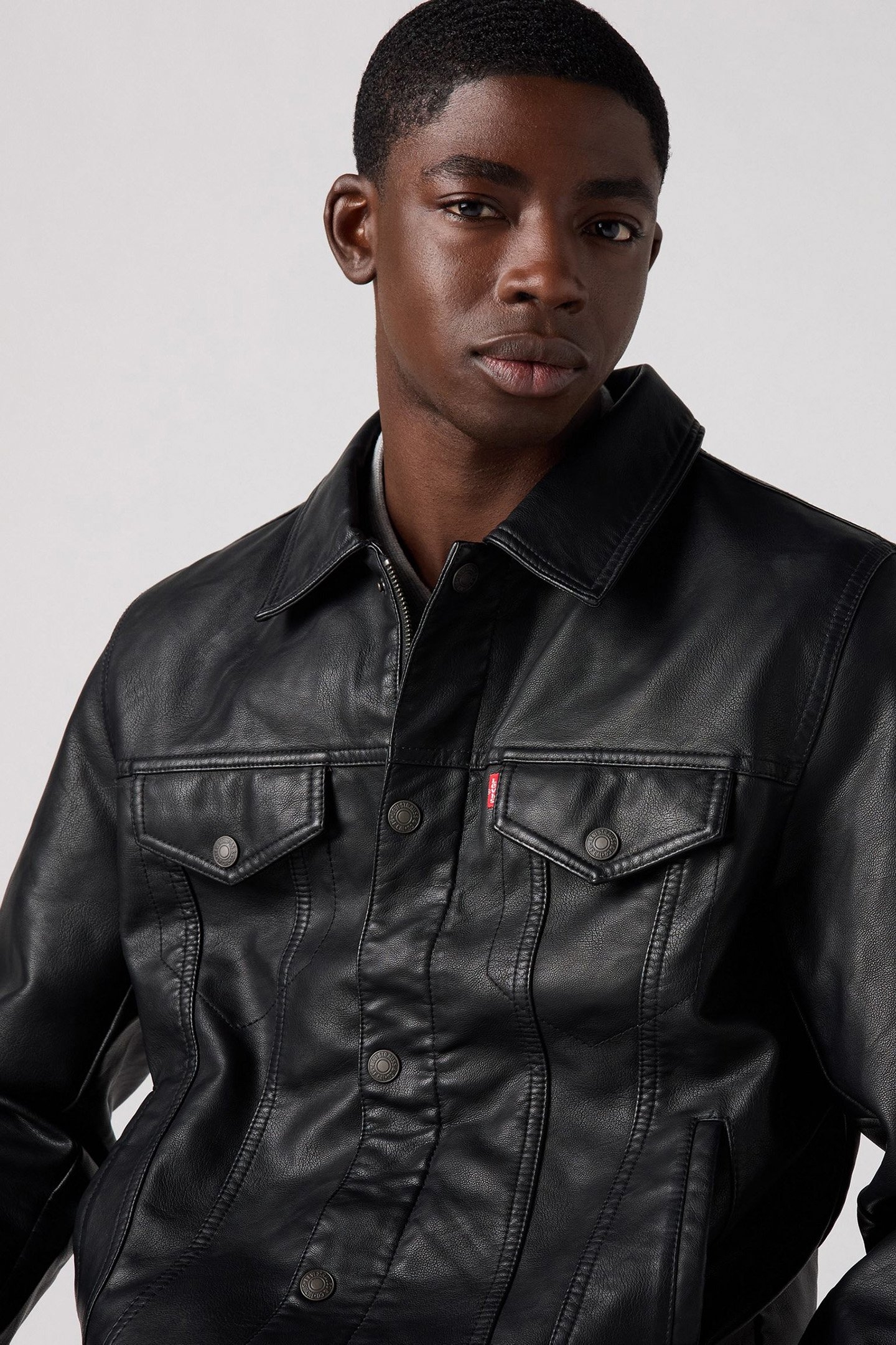FAUX LEATHER TRUCKER JACKET 6