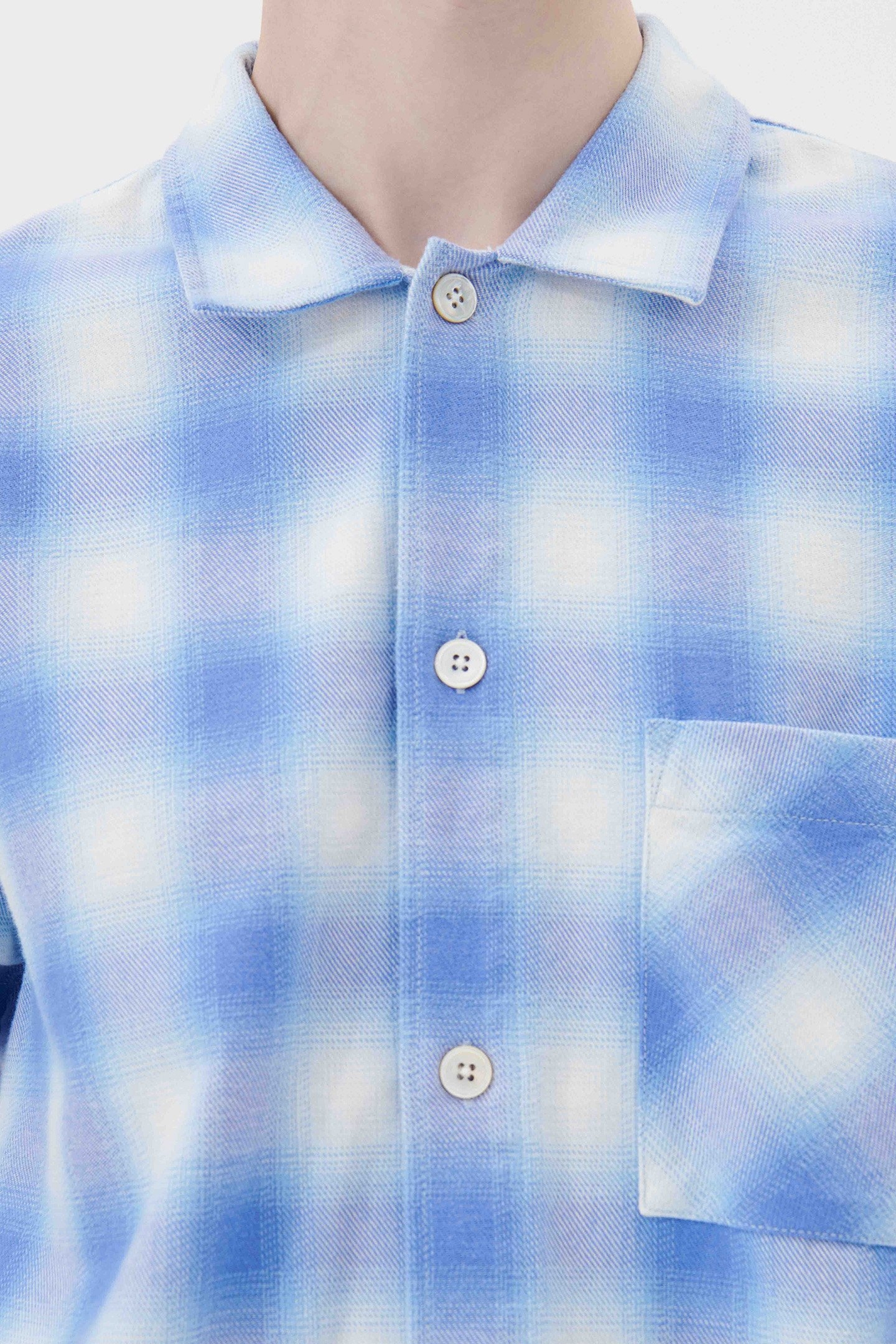 UNISEX FLANNEL, PYJAMAS SHIRT LIGHT BLUE PLAID 2