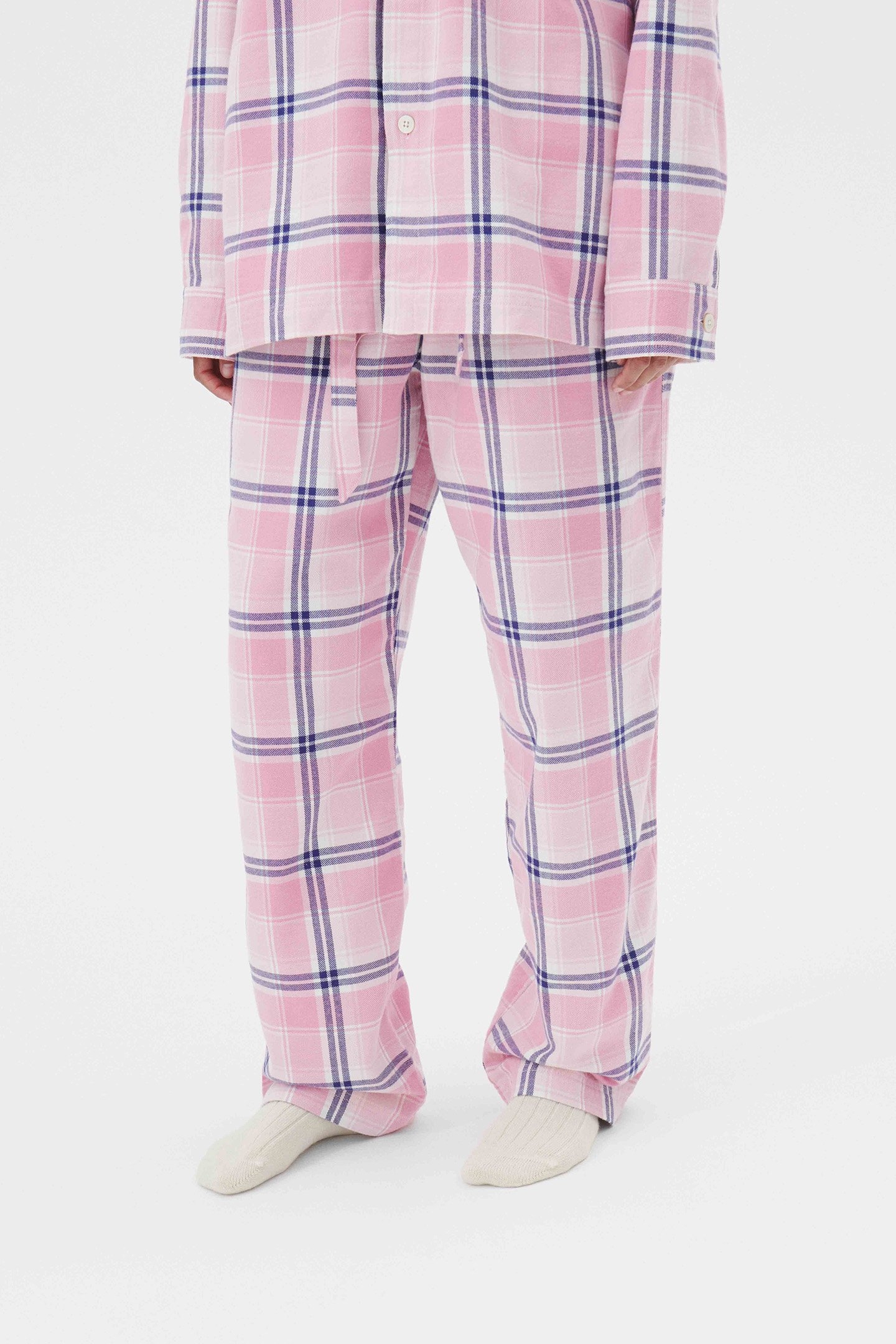 UNISEX FLANNEL, PYJAMAS PANTS PINK PLAID 1