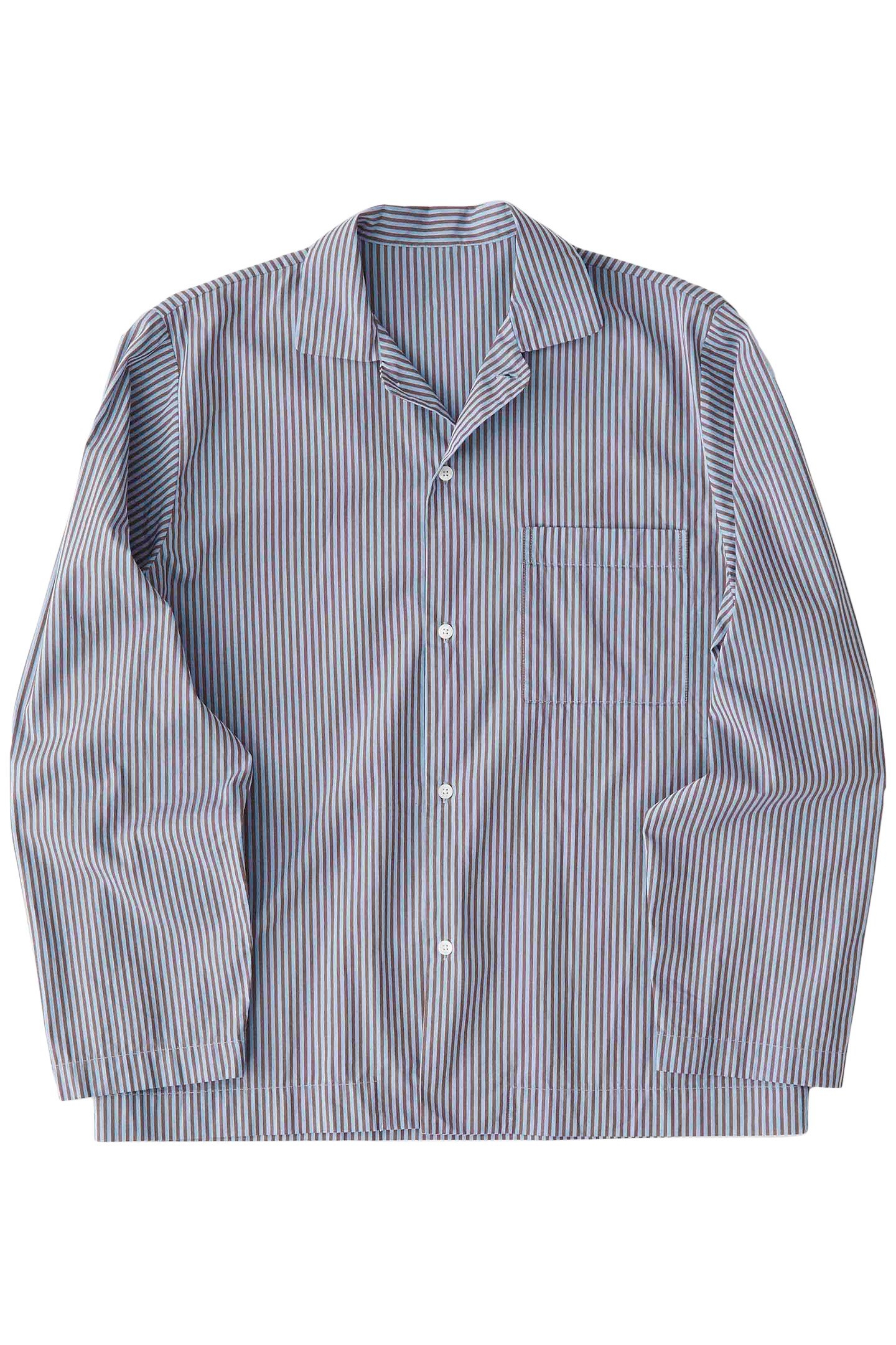 UNISEX POPLIN, PYJAMAS SHIRT BROWN BLUE 3
