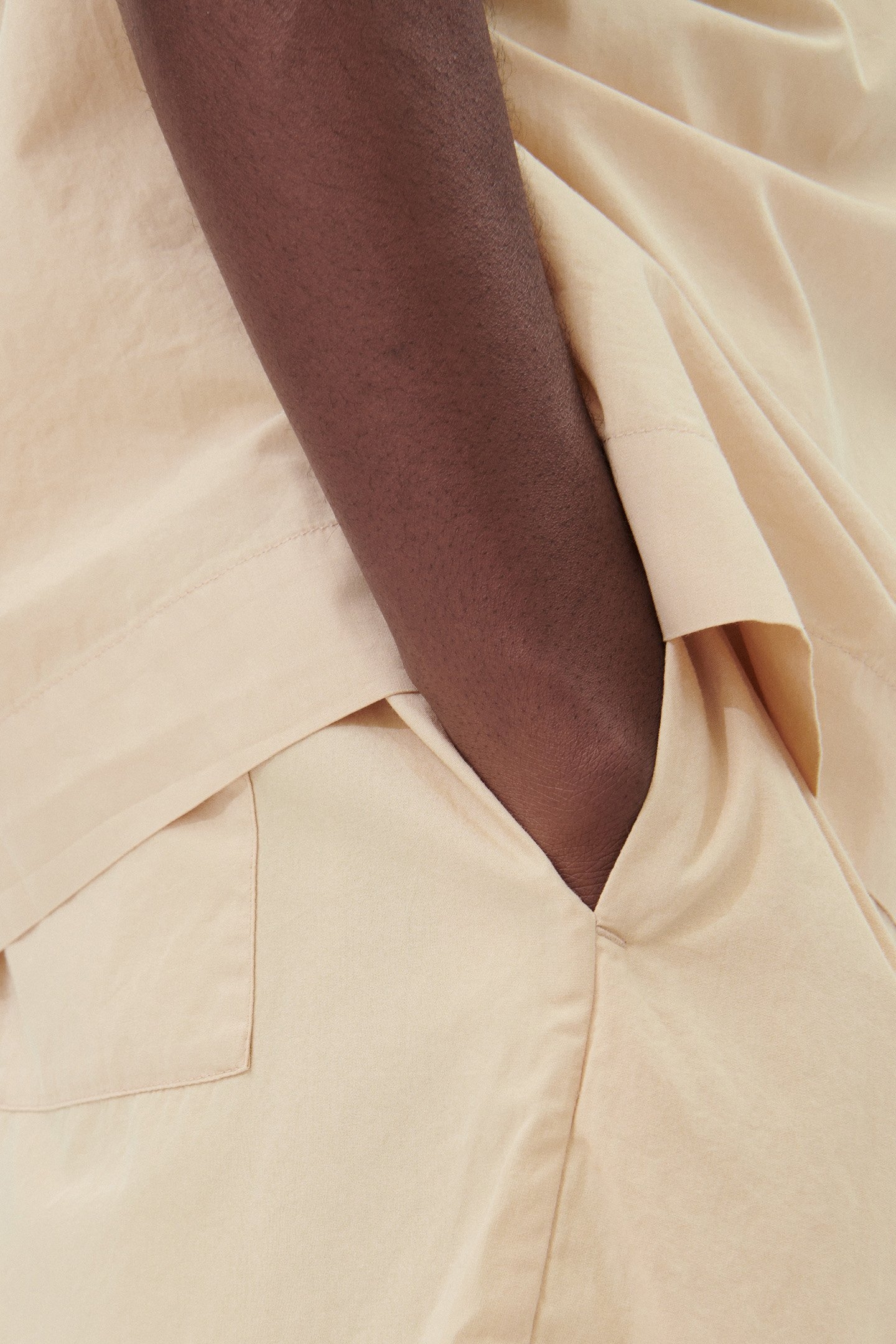 UNISEX POPLIN, PYJAMAS SHORTS KHAKI 2