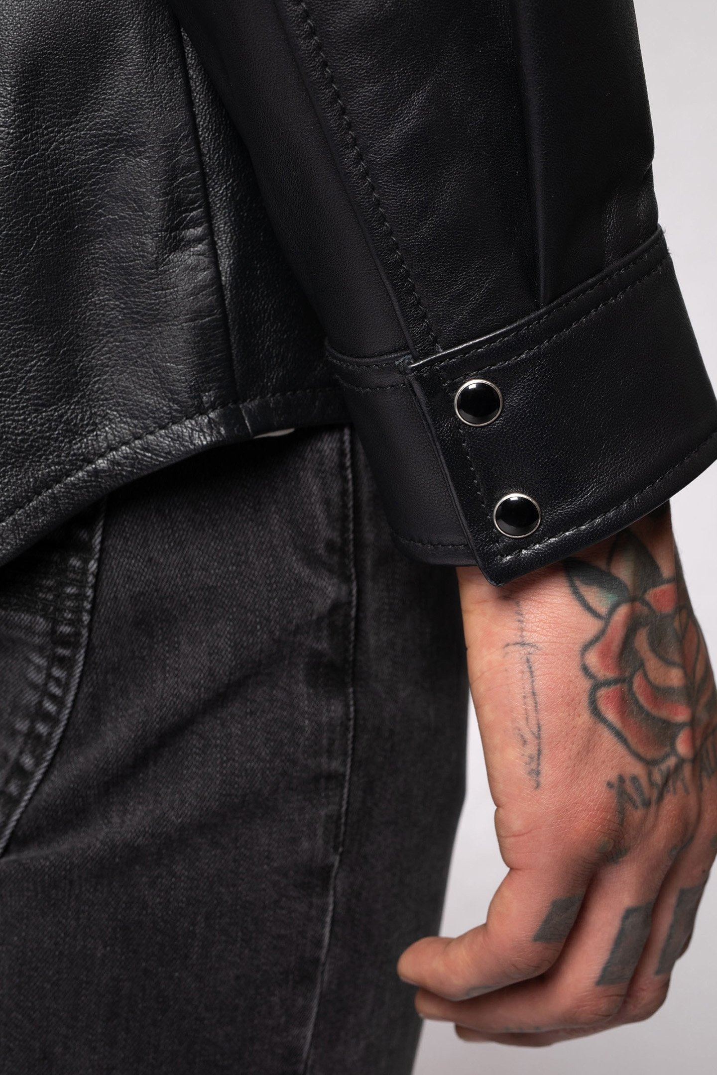 HUGO LEATHER SHIRT BLACK 2