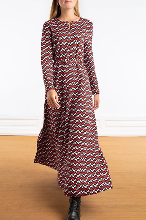 DRESS GRAPHIC CLASH FORMULA ONE RED/ECRU/BLACK 4