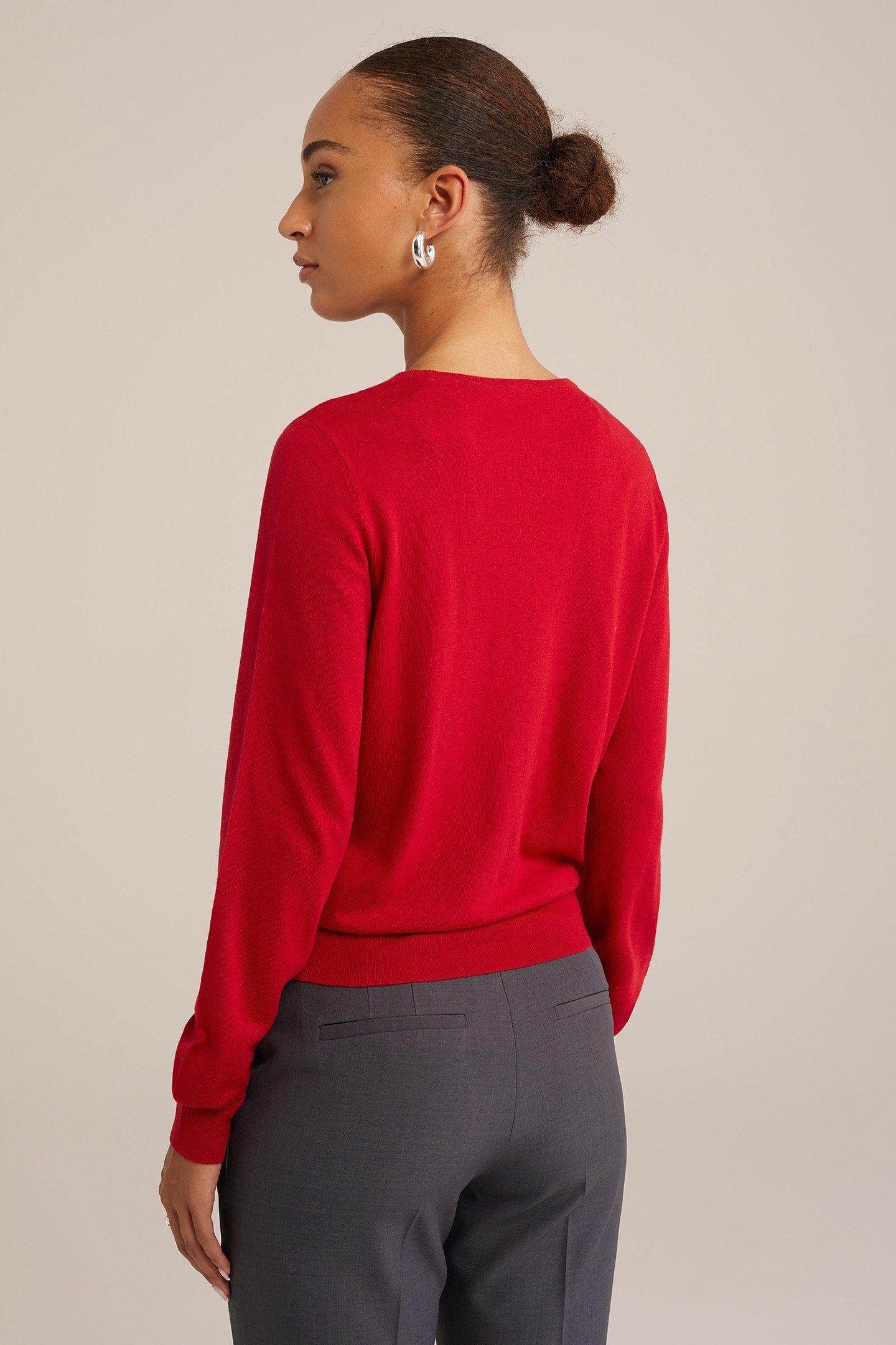 KNITTED CARDIGAN FIRE RED 2