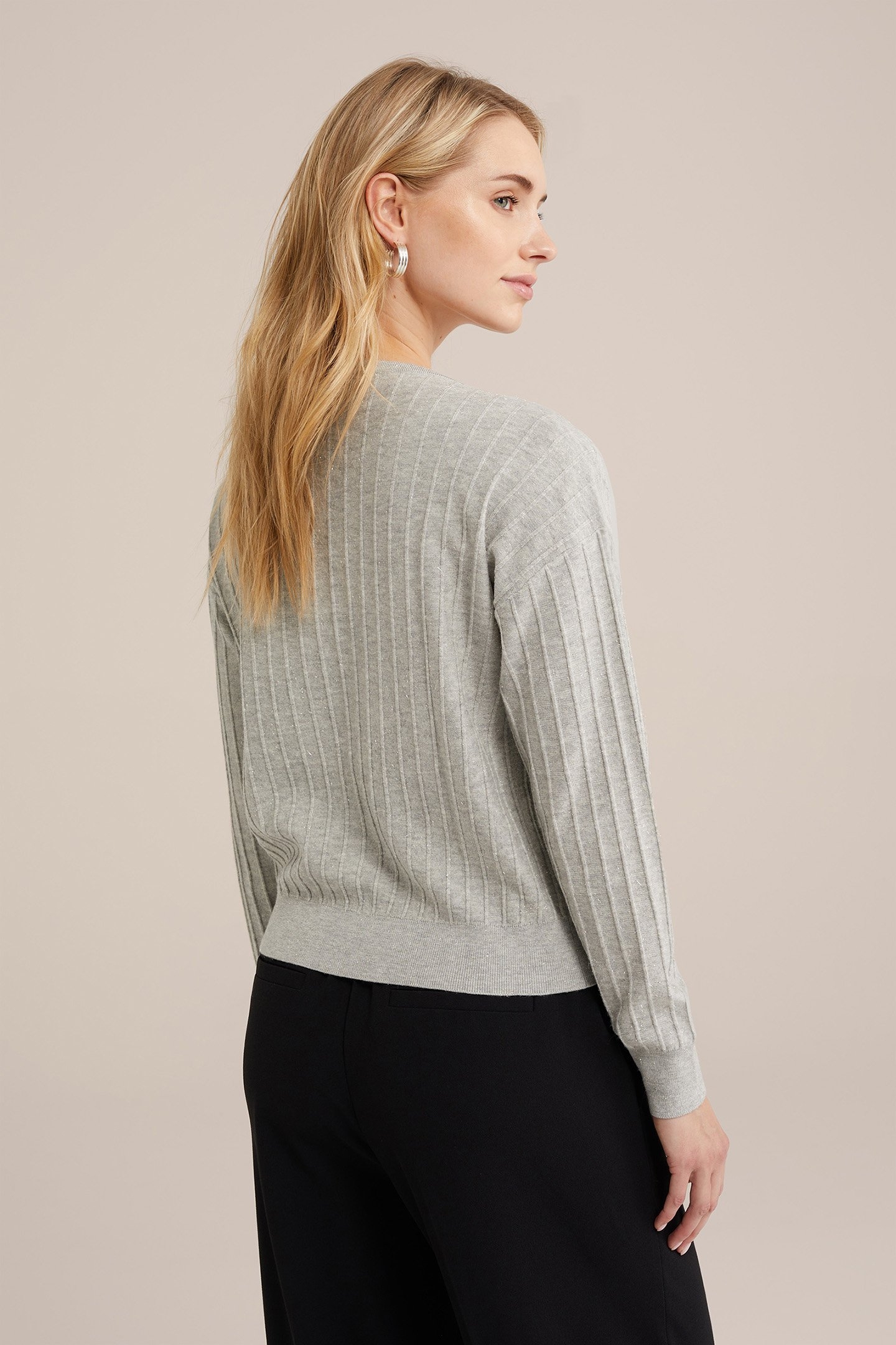 KNITTED PULLOVER LIGHT GREY 2