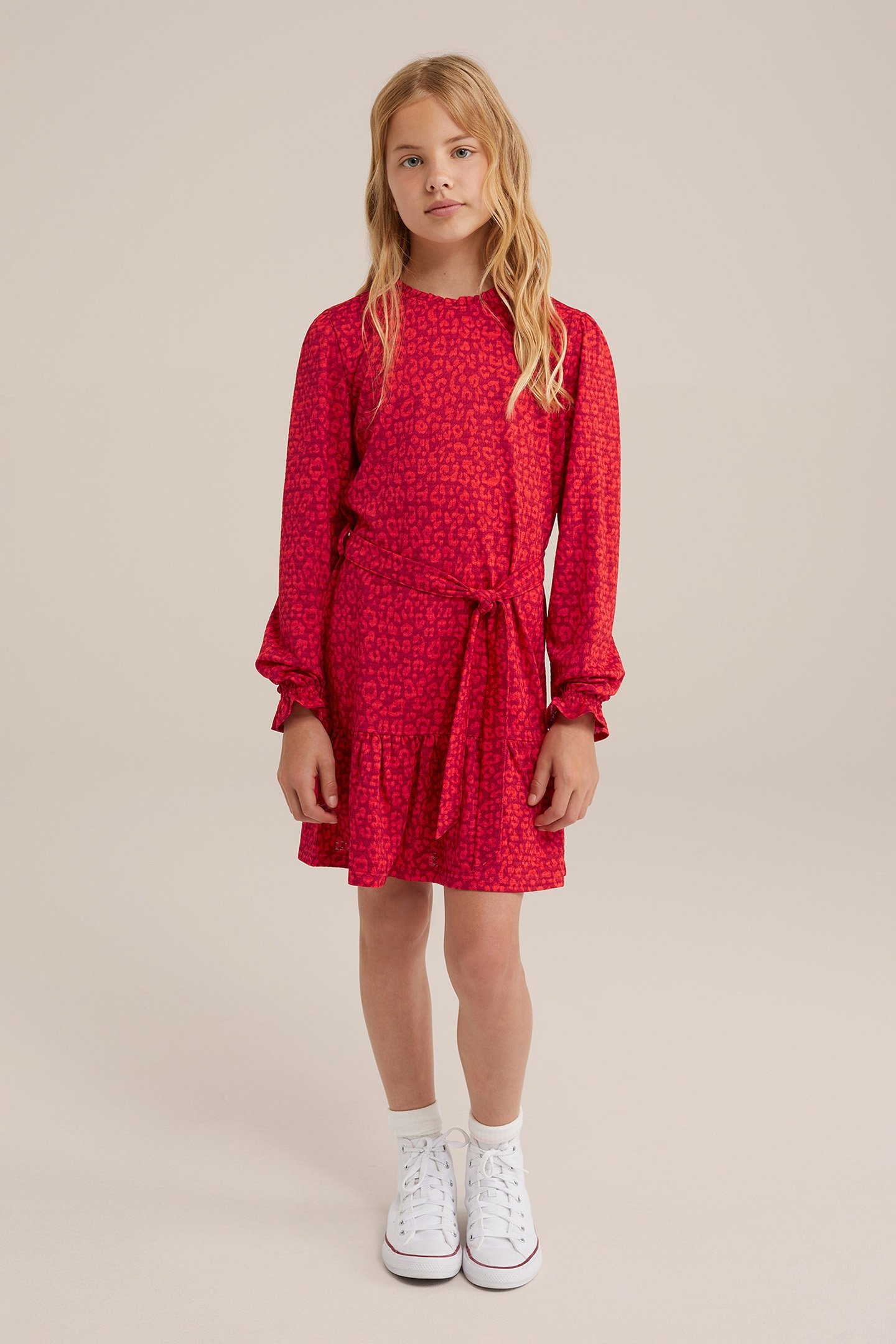DRESS MID LENGTH BRIGHT RED 2
