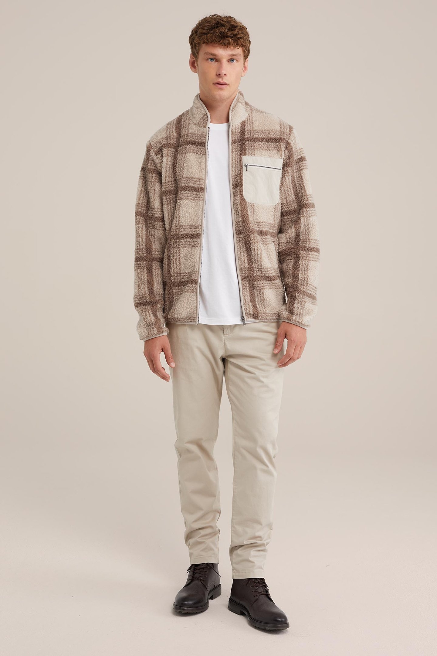 CARDIGAN WITH ZIPPER BEIGE 3