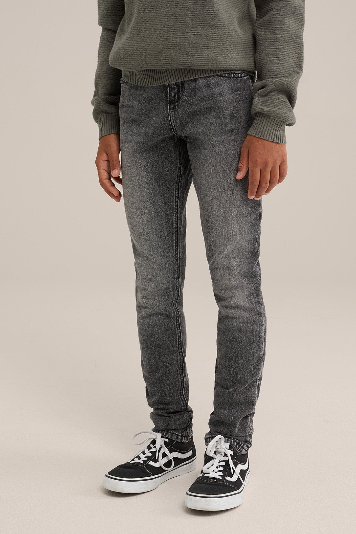 5-POCKET MID WAIST DARK GREY 1