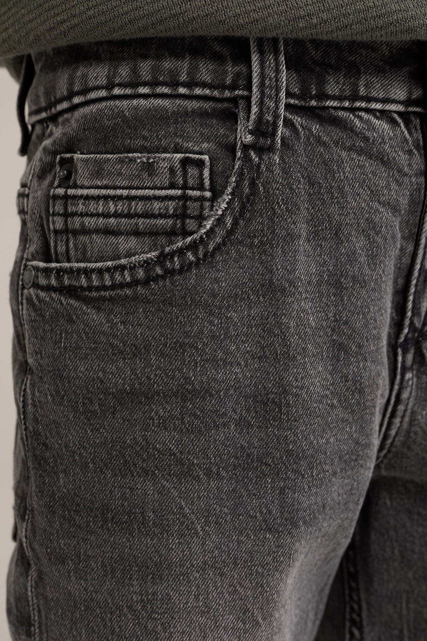 5-POCKET MID WAIST DARK GREY 5