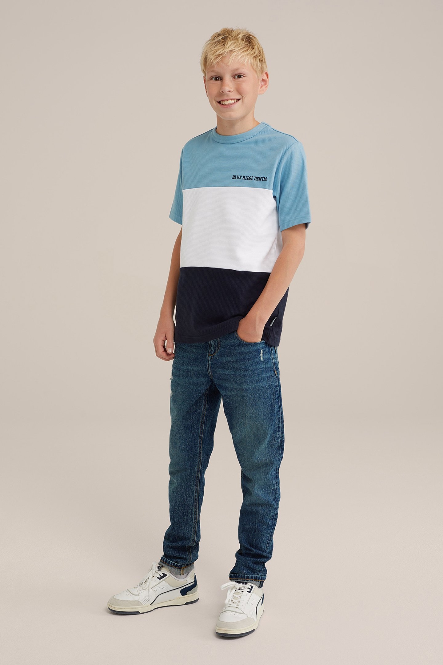 5-POCKET MID WAIST DARK BLUE 2