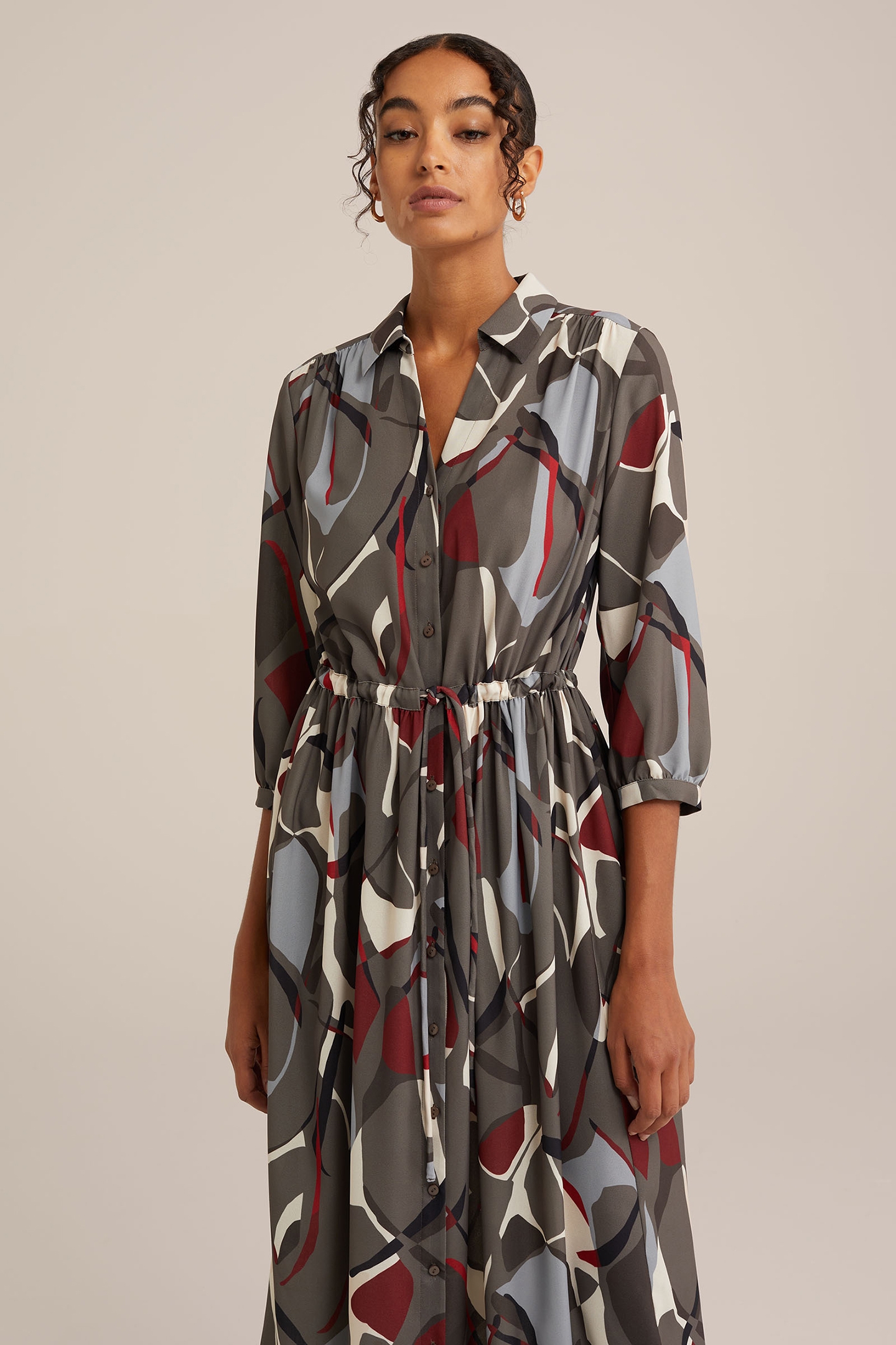 DRESS MID LENGTH GREYISH GREEN 4