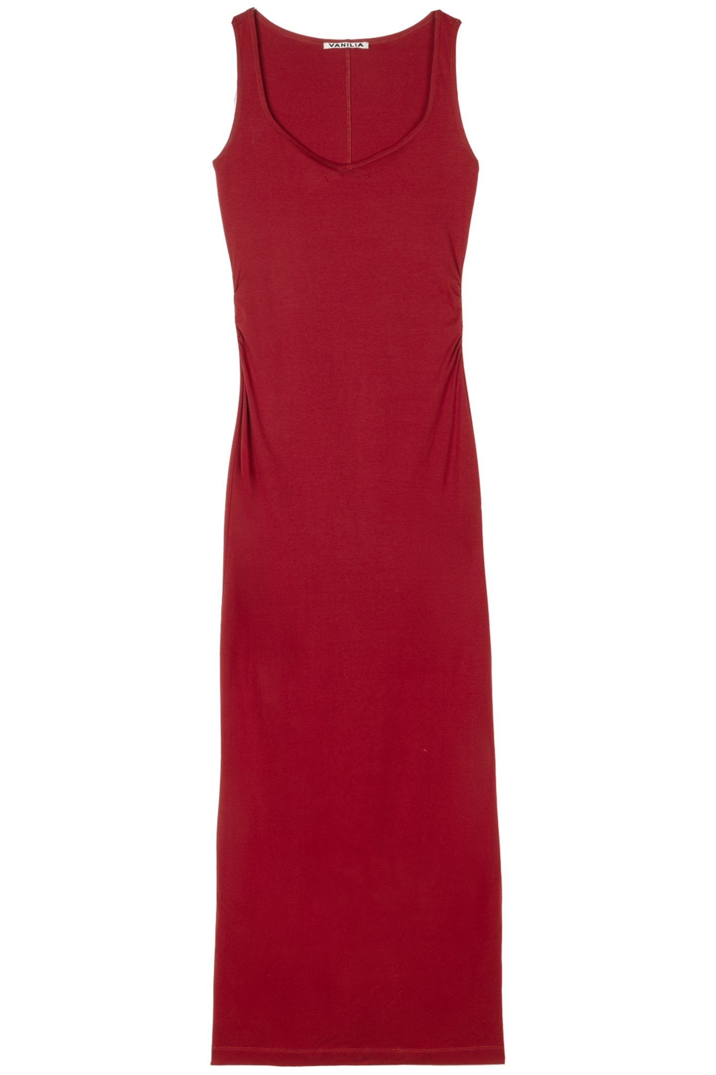 DRESS LONG JERSEY OVERLOCK RED DAHLIA 3