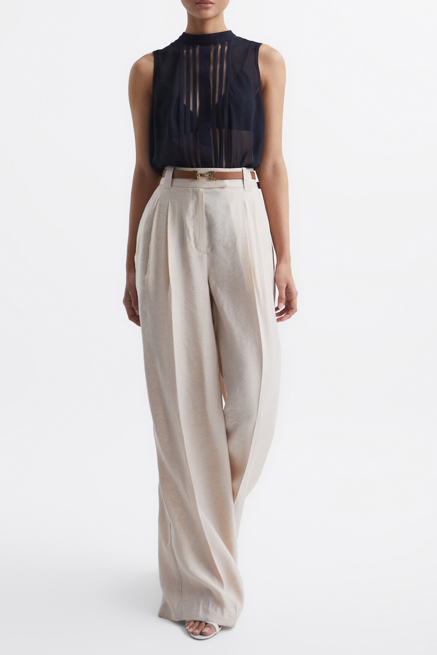 EMERY-SHEER STRIPE PANEL NAVY 3