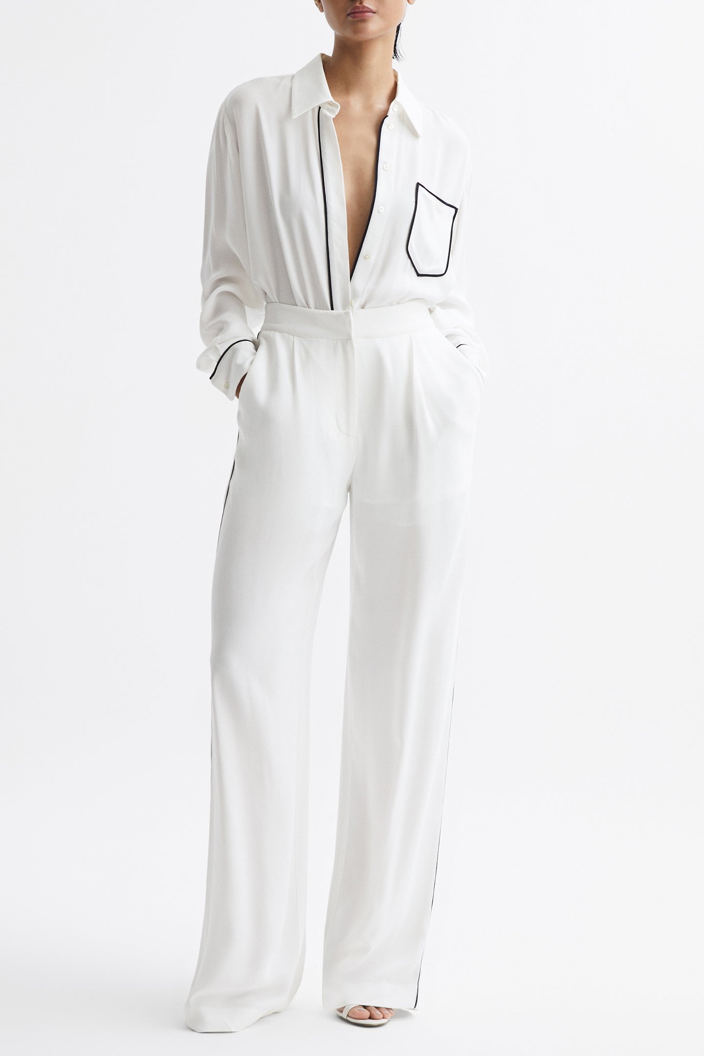 GINA-PJ PIPING CO-ORD TRO IVORY 1