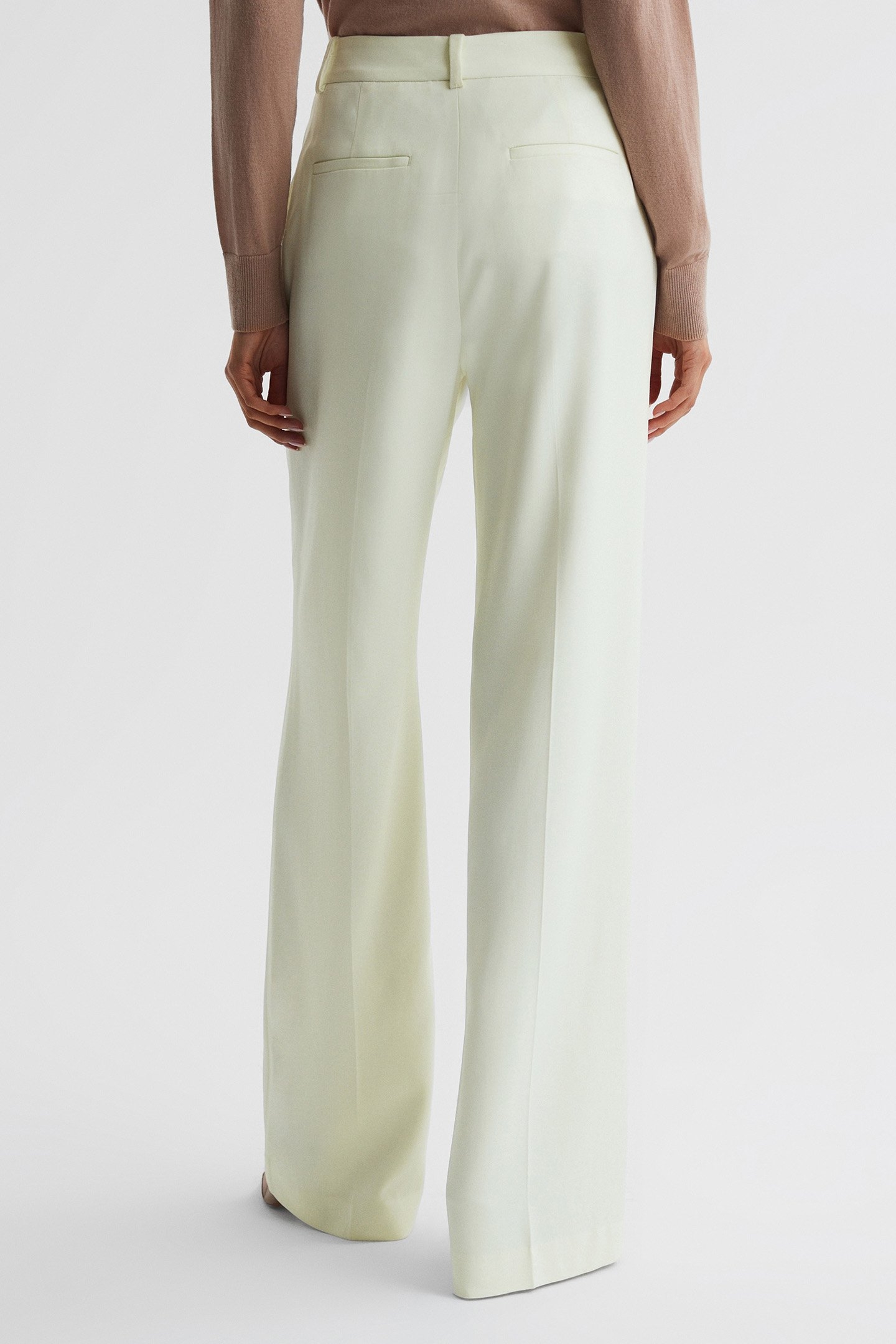 PLEAT FRONT WIDE LEG TROUSER PALE YELLOW 2