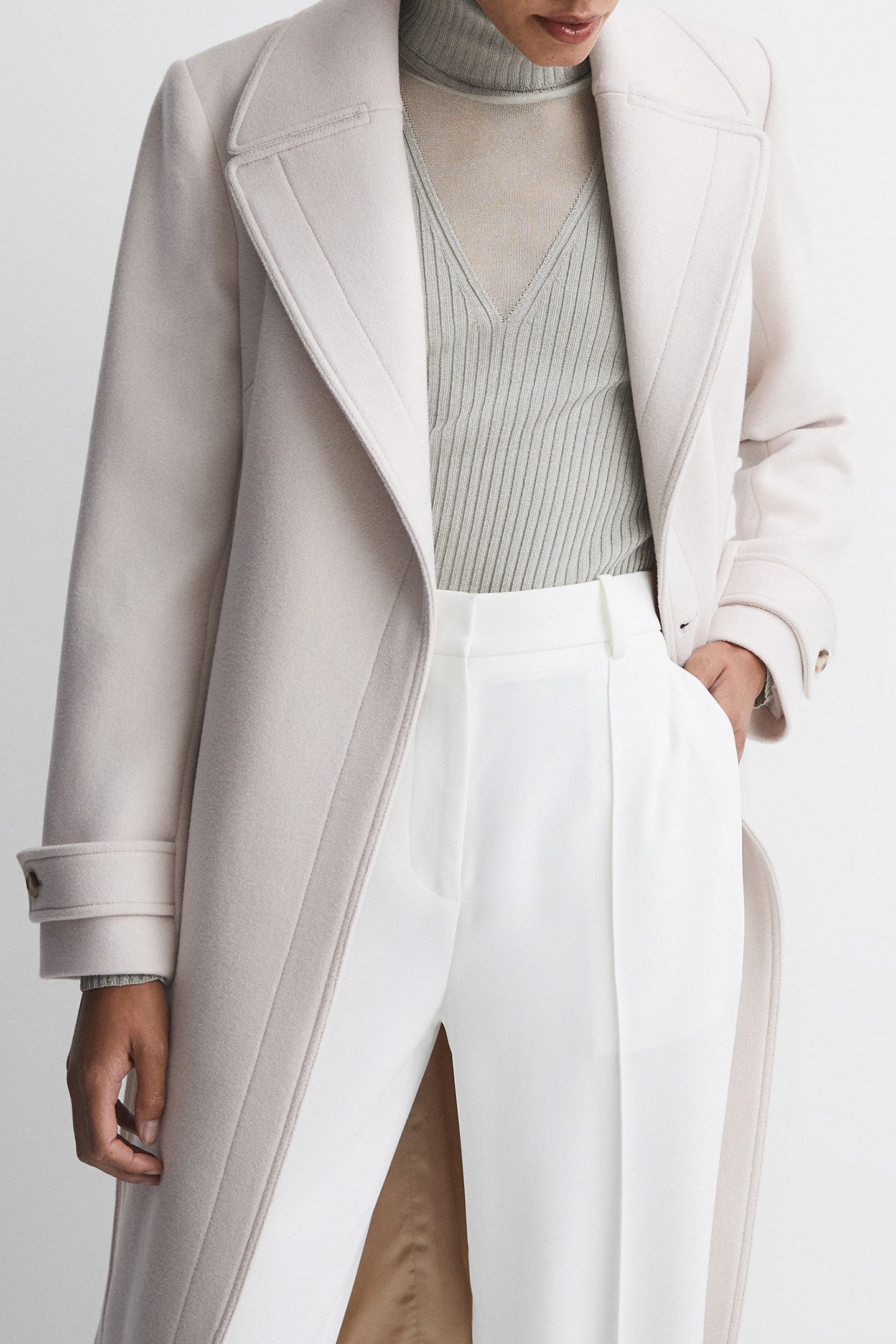 METALLIC MESH PANEL ROLL NECK SILVER 6