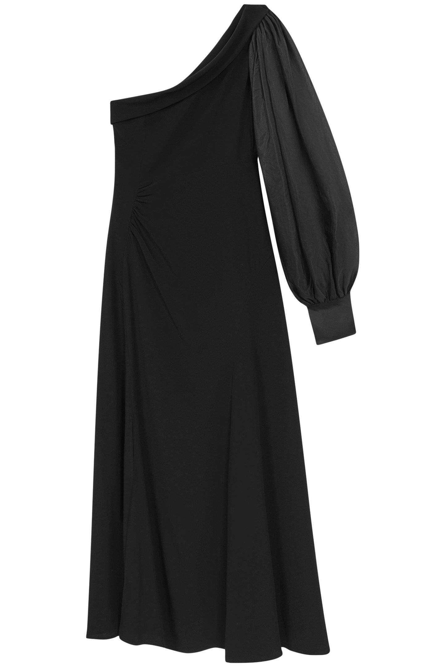 SHEER EXAGGERATED SLEEVE DRESS BLACK 3