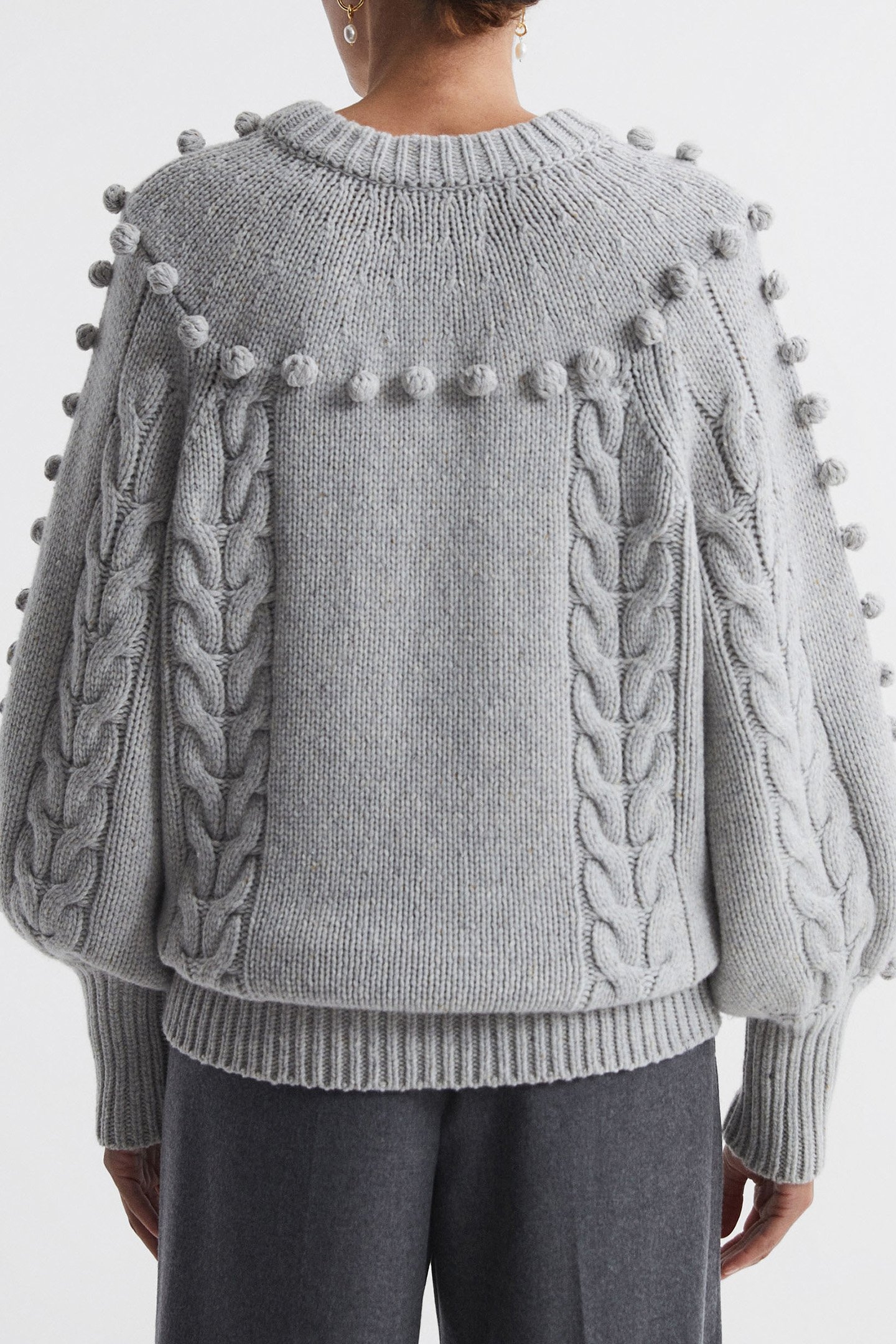 JOSLIN WOOL KNIT SWEATER GREY MARLE 2