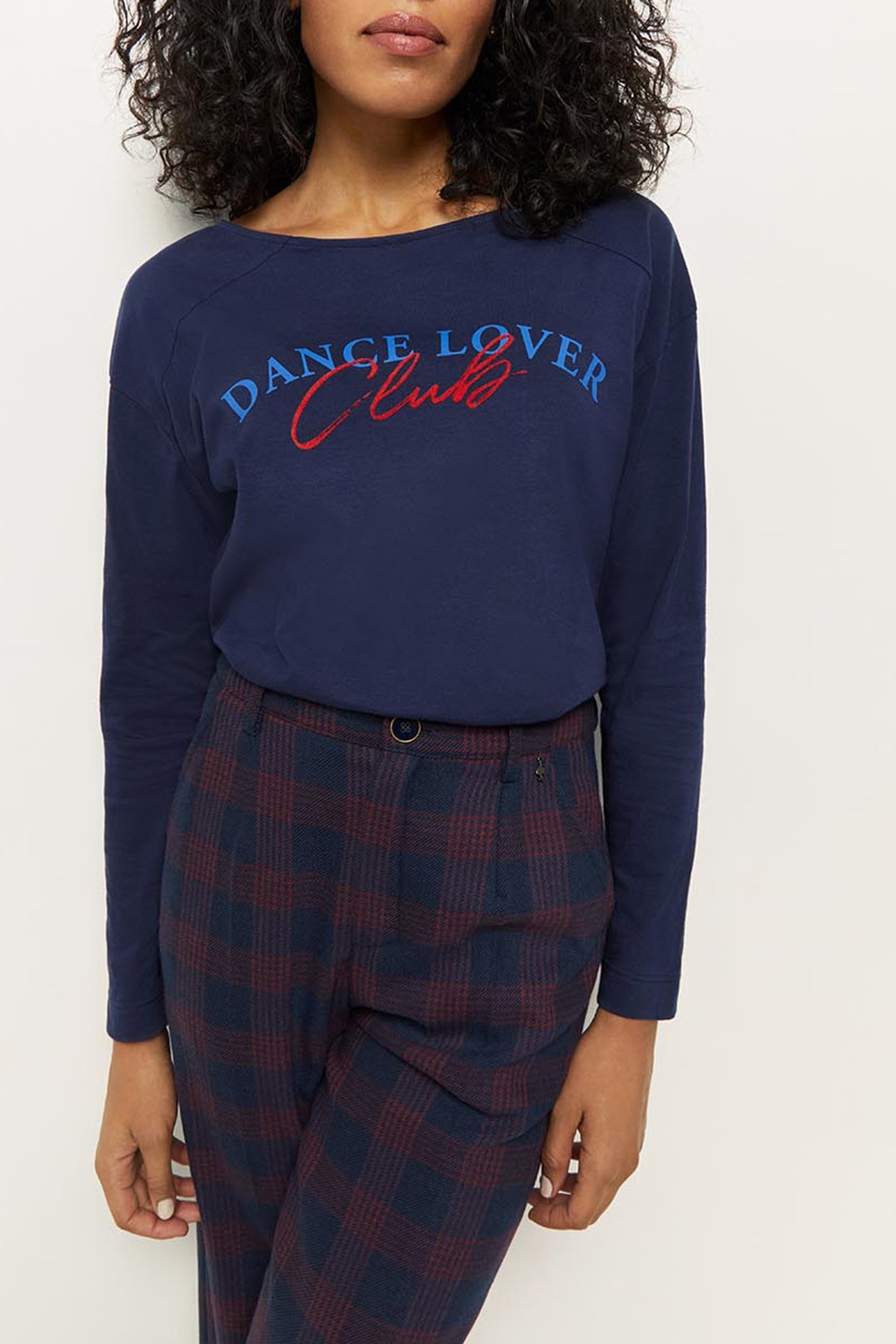 MAGENA _ ORGANIC COTTON NAVY T-SHIRT WITH MESSAGE NAVY 1