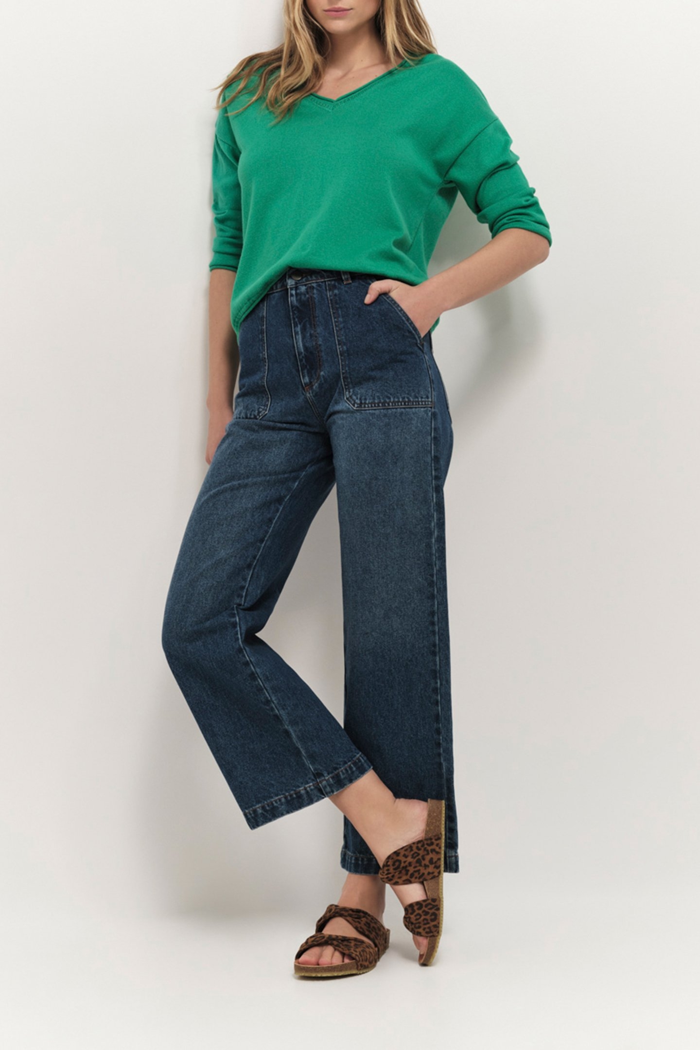 TZAR - GREEN GRASS JUMPER KNIT INTARSIA DANCER BACK GREEN 4