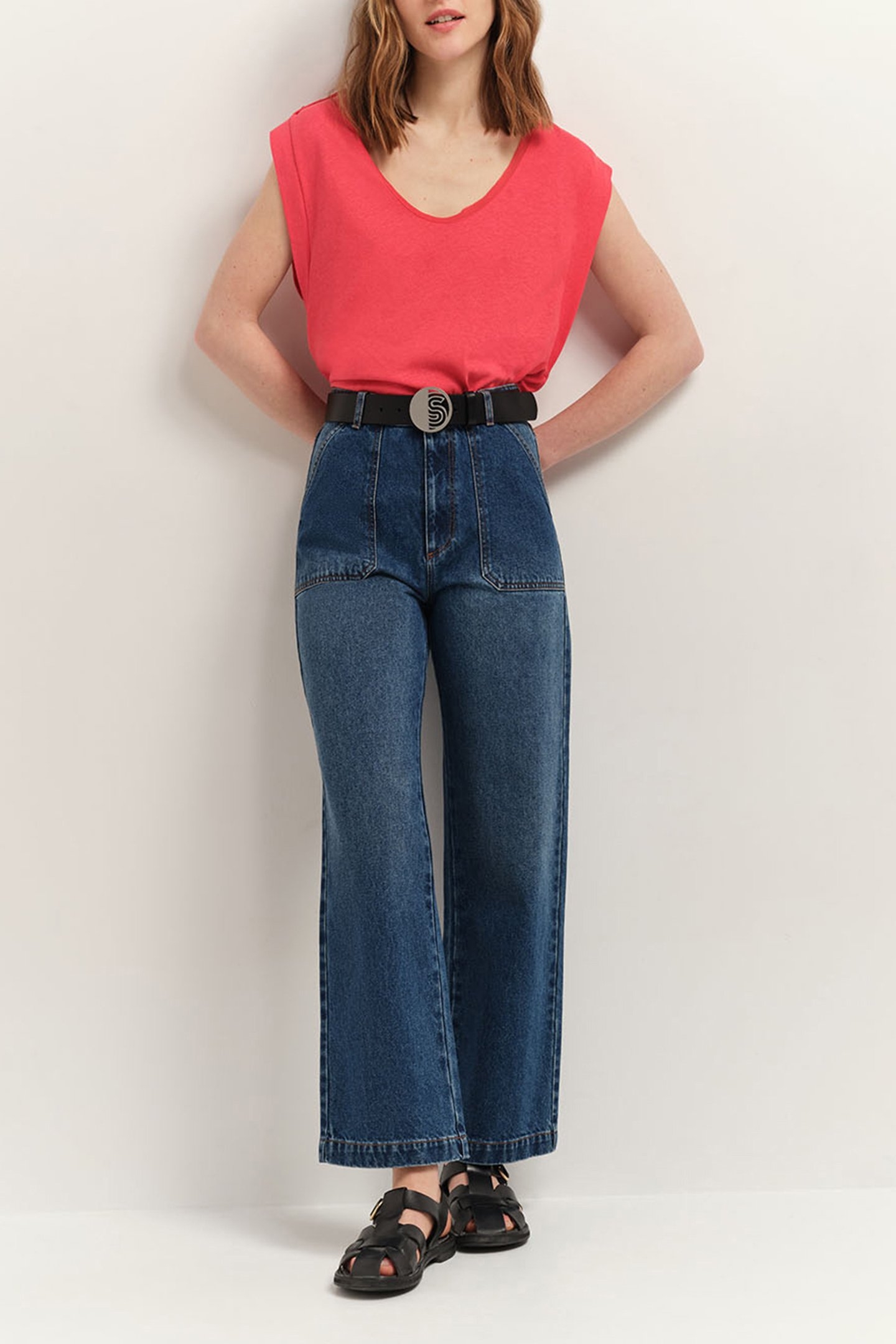 MINEKI - HIBISCUS COTTON LINEN T-SHIRT HIBISCUS 2